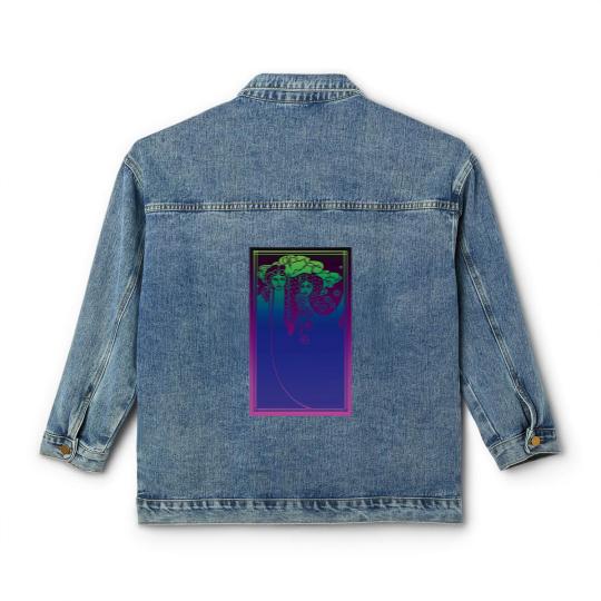 Discover Art Nouveau Ladies (blue on purple) - Art Nouveau - Classic Women's Denim Jackets