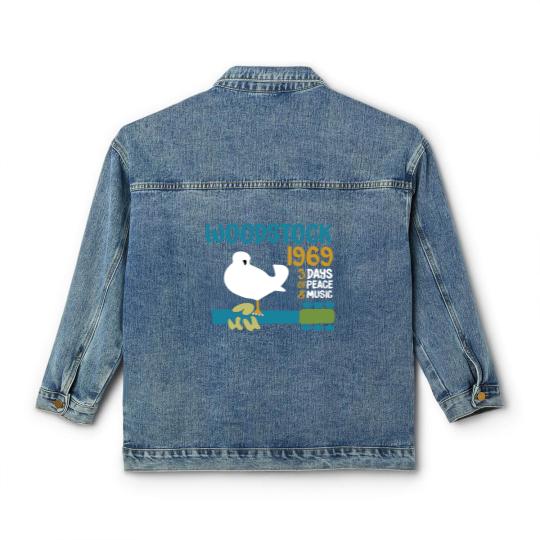 Discover woodstock 50th anniversary 1969 2020,Woodstock Classic Women's Denim Jackets,Woodstock 1969 ,Peace Love Bird - Woodstock - Classic Women's Denim Jackets
