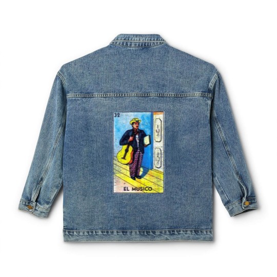 Discover El Musico Mexican Loteria Bingo Card Classic Women's Denim Jackets