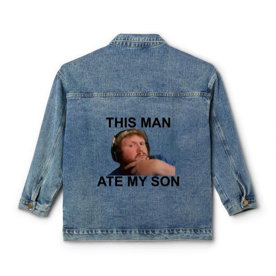 Discover Caseoh This man ate my son funny meme Classic Women's Denim Jackets