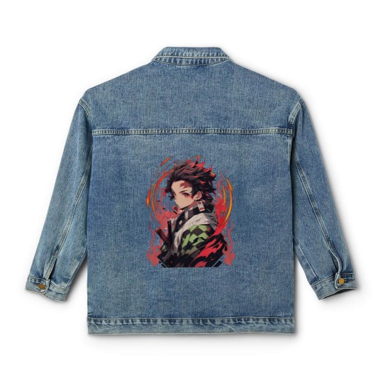 Discover Anime Classic Women's Denim Jackets, Tanjirou Classic Women's Denim Jackets, Anime Lovers Classic Women's Denim Jackets