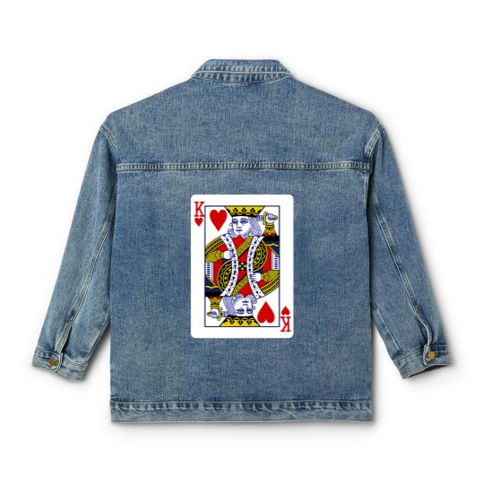 Discover King of Hearts Playing Card Classic Women's Denim Jackets