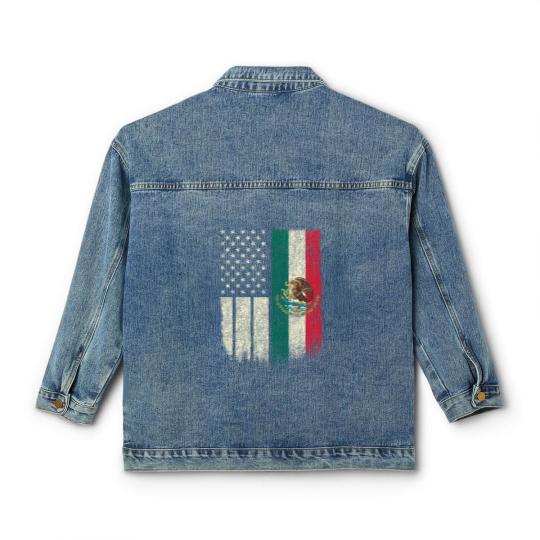 Discover Mexican American Patriot Mexican American Flag Classic Women's Denim Jackets