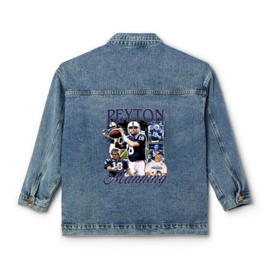 Discover Vintage 90s Graphic Style Peyton Manning Classic Women's Denim Jackets