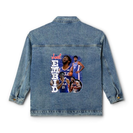 Discover Joel Embiid Vintage Classic Women's Denim Jackets, Joel Embiid Classic Women's Denim Jackets