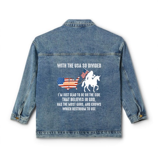 Discover with the usa so divided i'm just glad to be on the side Classic Women's Denim Jackets