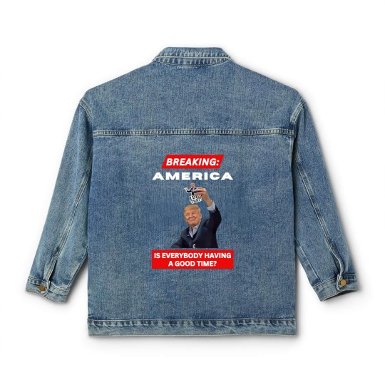 Discover BREAKING AMERICA Anti-Trump Tariffs HANDS OFF 2025 Protest Classic Women's Denim Jackets
