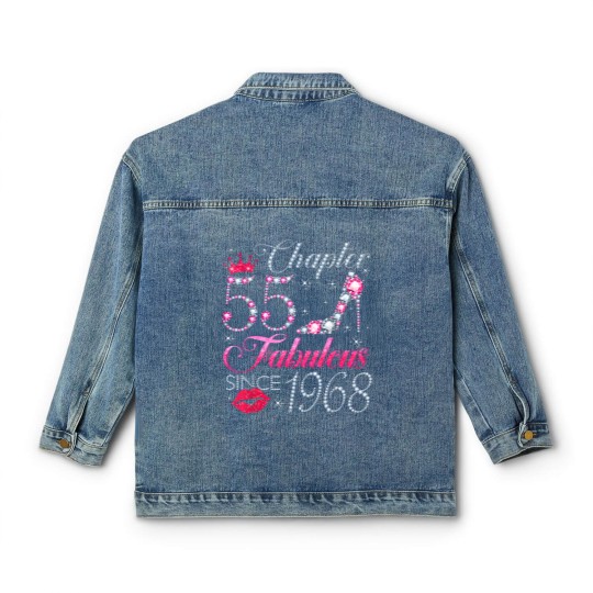 Discover chapter 55 fabulous since 1968 55th birthday gift for women Classic Women's Denim Jackets