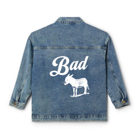 Discover Bad Donkey Classic Women's Denim Jackets, Donkey Classic Women's Denim Jackets, Funny Donkey Classic Women's Denim Jackets, Sarcastic Classic Women's Denim Jackets, Donkey Lover Classic Women's Denim Jackets