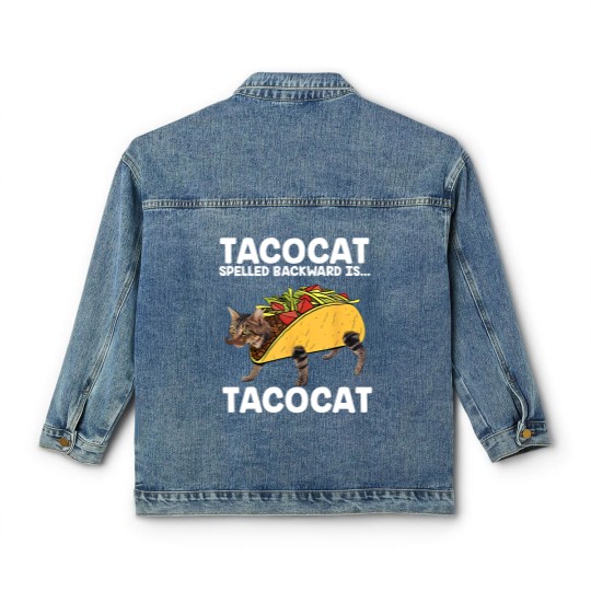 Discover Funny Taco Cat Vintage Classic Women's Denim Jackets