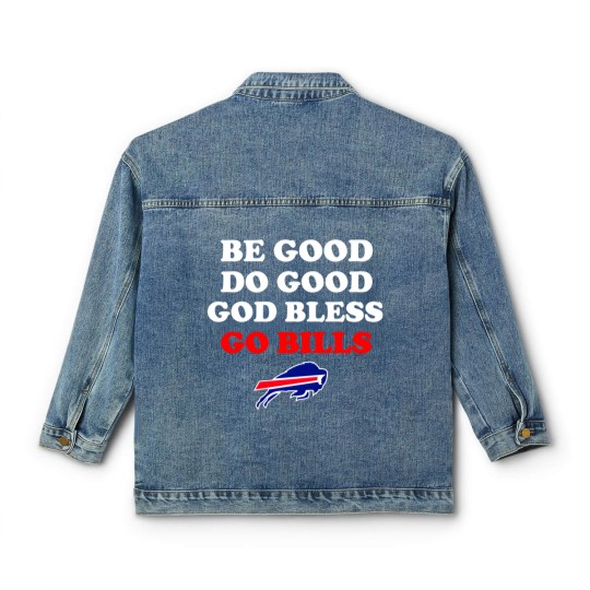 Discover Be Good Do Good God Bless Go Bills, Josh Allen Classic Women's Denim Jackets