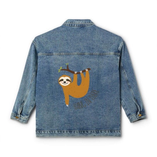 Discover Adorable sloth hang in there quot Classic Women's Denim Jackets