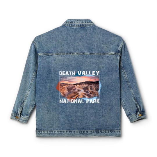 Discover Death Valley National Park Classic Women's Denim Jackets with Sunset Scene