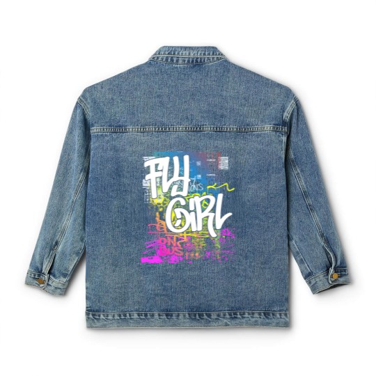 Discover Fly Girl 80s 90s Rap Old School Hip Hop Graffiti Classic Women's Denim Jackets