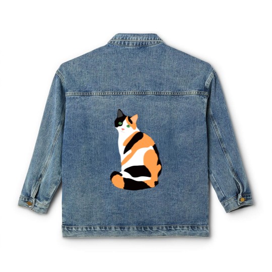 Discover Calico Cat Drawing Calico Lovers Calico Gift Classic Women's Denim Jackets