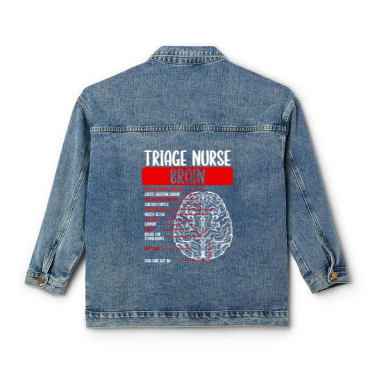 Discover Triage Nursing Badge Reel Funny Triage Nurse Classic Women's Denim Jackets