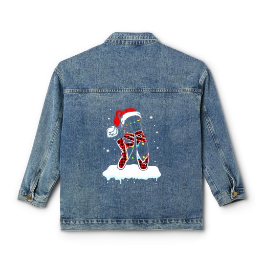Discover Pink Ballet Shoes Christmas Lights Ballerina Pajam Classic Women's Denim Jackets