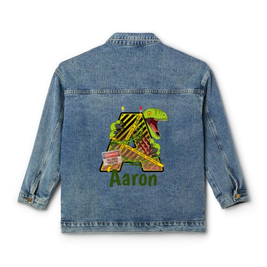 Discover Jurassic Alphabet | Initial Letter Custom Name | A Classic Women's Denim Jackets