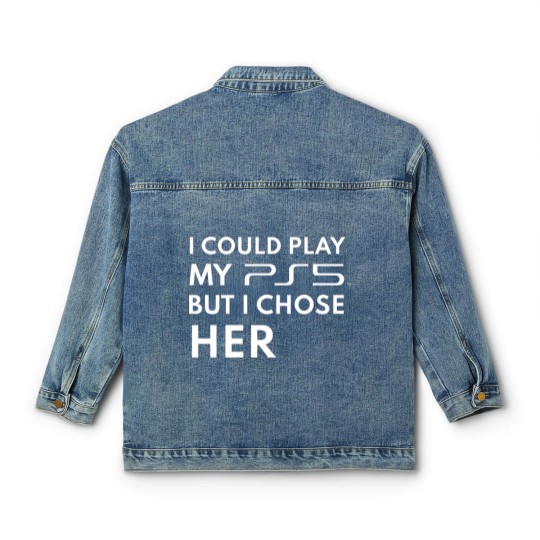 Discover Could play my PS5 White Classic Women's Denim Jackets