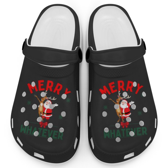 Discover Merry Whatever Reindeer Santa Christmas Movies Pajama Clogs