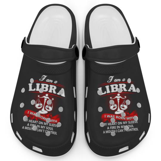 Discover i am a libra woman i was born with my heart on my t Clogs