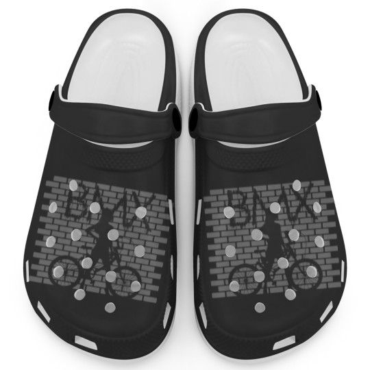 Discover bmx cute girl grafi ride bicycle halfpipe rider Clogs