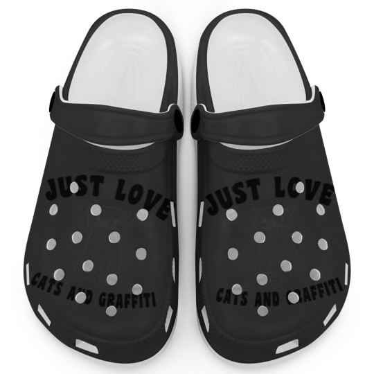 Discover just love cats and grafi Clogs