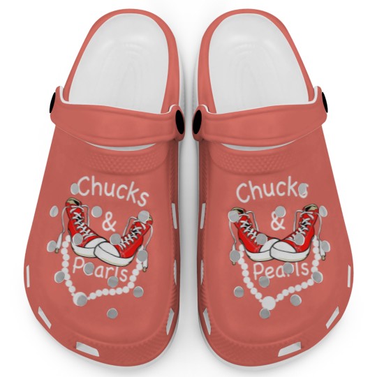 Discover Chucks And Pearls Black Funny Clogs