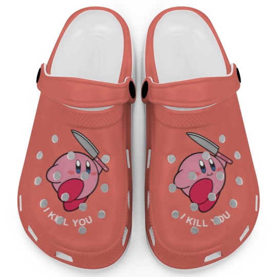 Discover Kirby I Kill You Embroidered Clogs