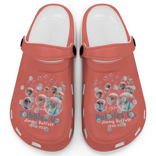 Discover Rare Jimmy Buffett 1946 2023 Bubbles Up Thank  You Memories Black Clogs