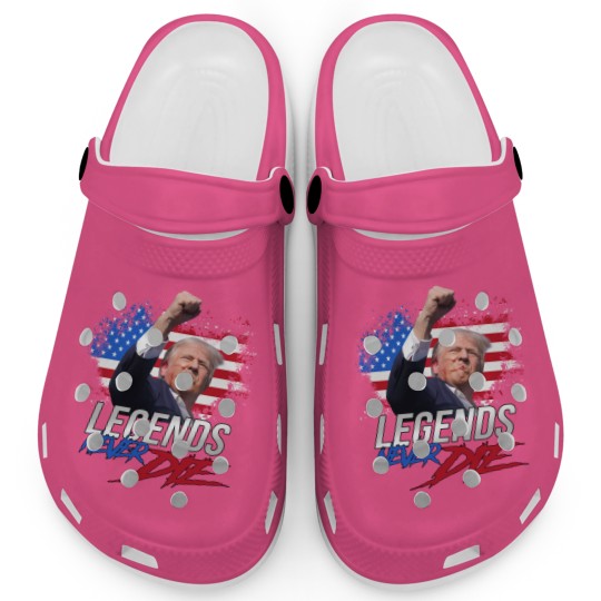 Discover Trump Legends Never Die Dark Clogs, Trump Fight 2024 Clogs