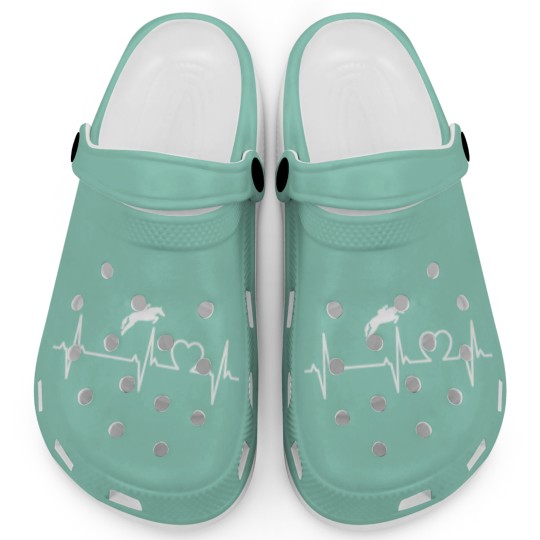 Discover heartbeat horse jumping riding ride lover heart Clogs