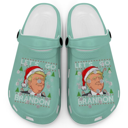 Discover Let's Go Brandon Trump Ugly Christmas Clogs