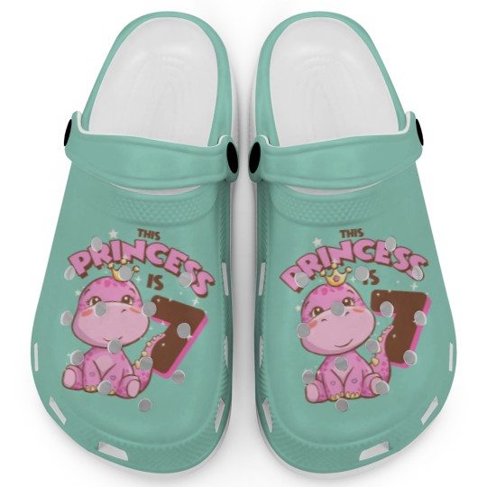 Discover Dinosaur T- Clogs This Princess is 7 Girls 7th Birthday Pink Dinosaur Party T- Clogs