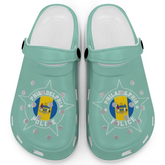 Discover Philadelphia Police T  - Philadelphia flag Clogs