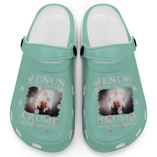 Discover Jesus Is My Savior Trump Is My President Clogs