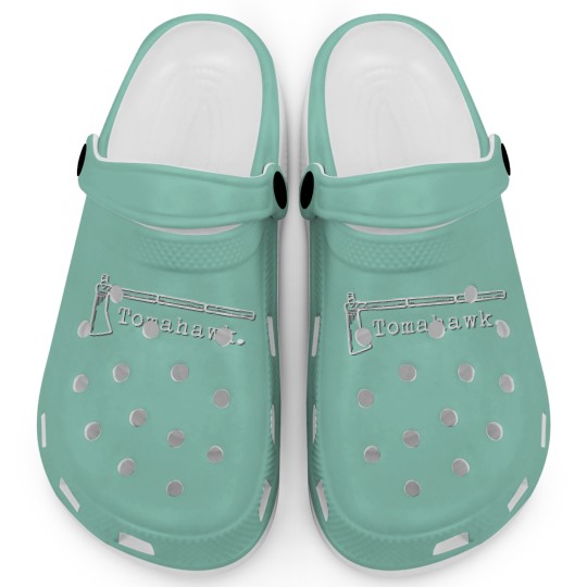 Discover Tomahawk Logo (White) Clogs