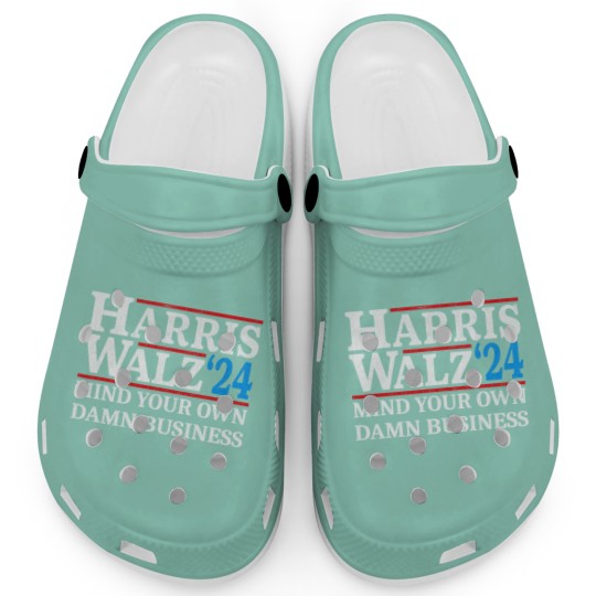 Discover Harris Walz Waltz 2024 Mind Your Own Damn Business Clogs