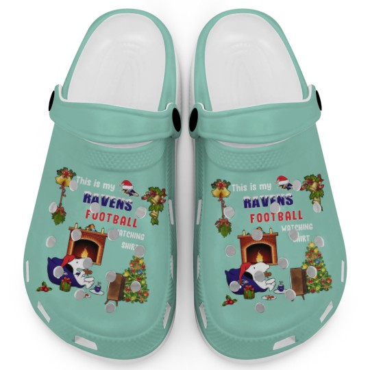 Discover Ravens Charlie Brown and Snoopy Football Christmas Clogs