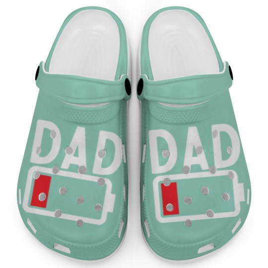 Discover Funny Low Battery Dad daddy and son gift Clogs