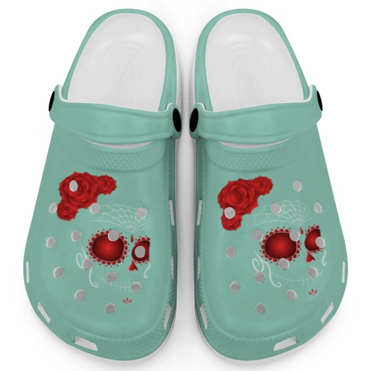 Discover Sugar Skull with Rose Crown Dia De Los Muertos Clogs
