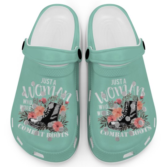 Discover Just A Woman Wore Combat Boots Veteran Clogs