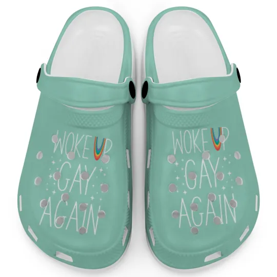 Discover LGBT Pride Rainbow Woke Up Gay Again Stars Clogs