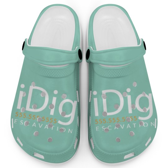 Discover iDIG. Excavator. Backhoe Operator. Gift and Merch Clogs
