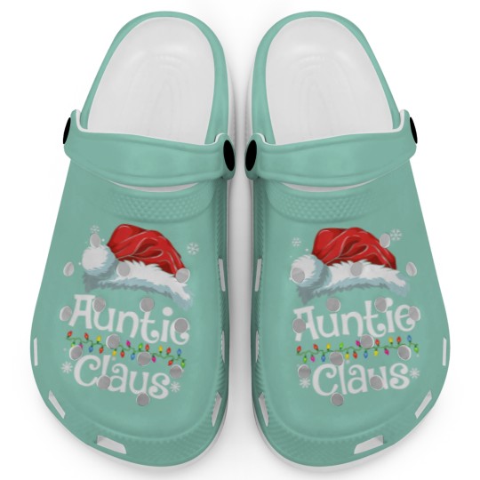Discover Auntie Claus, Family Matching Auntie Claus Pajama Clogs