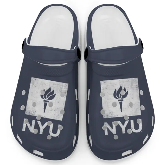 Discover new york university nyu violets distressed primary Clogs