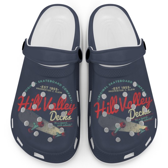 Discover Hill Valley Decks Original Skateboard Company Clogs