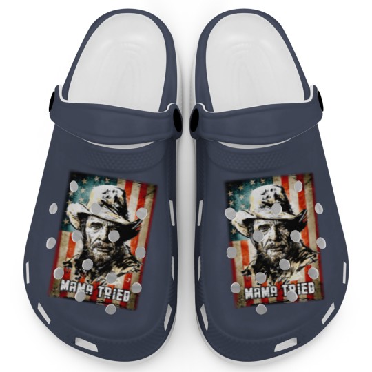 Discover Vintage Merle Haggard Mama Tried Black Clogs