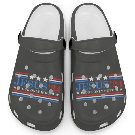 Discover Jesus Christ 2024 President USA Election Political Parody Clogs