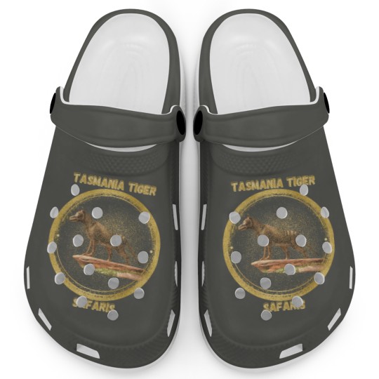 Discover Extinct Tasmania Tiger Safari Clogs